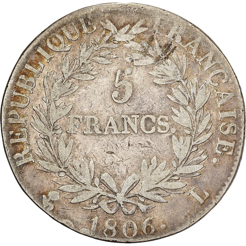 Frankreich, 5 Francs, Napoléon I, 1806, Bayonne, Silber, S, KM:673.8