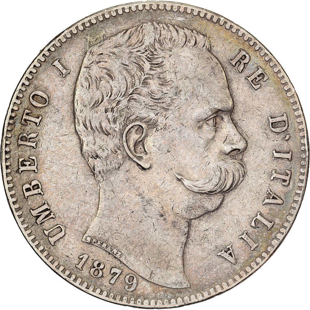 Włochy, Umberto I, 5 Lire, 1879, Rome, Srebro, EF(40-45), KM:20