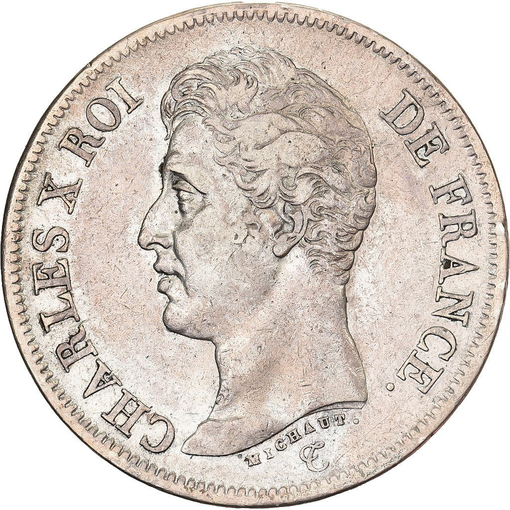 Francja, 5 Francs, Charles X, 1826, Lille, Srebro, VF(30-35), KM:720.13