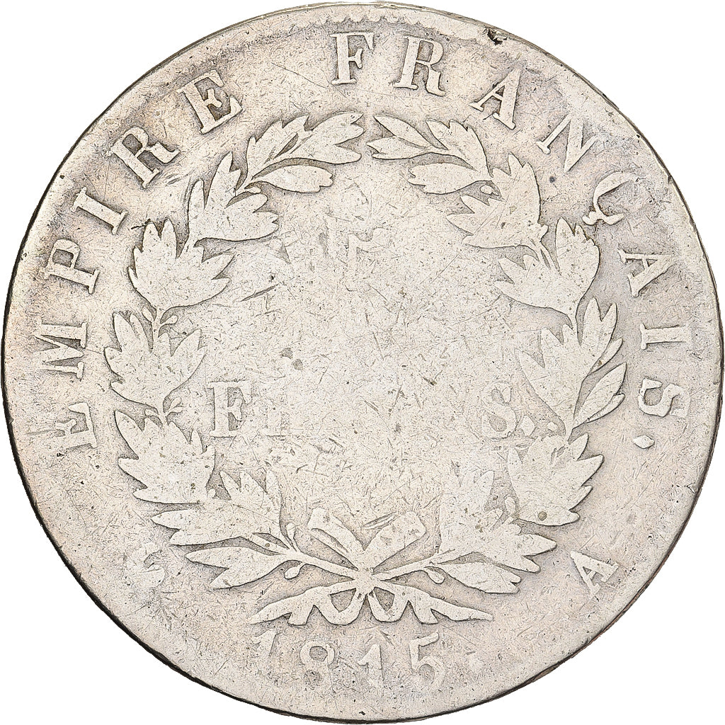 France, 5 Francs, Napoléon I, 1815, Paris, Période des Cent Jours, Silver