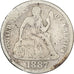USA, Dime, Seated Liberty Dime, 1887, Philadelphia, Srebro, G(4-6), KM:A92