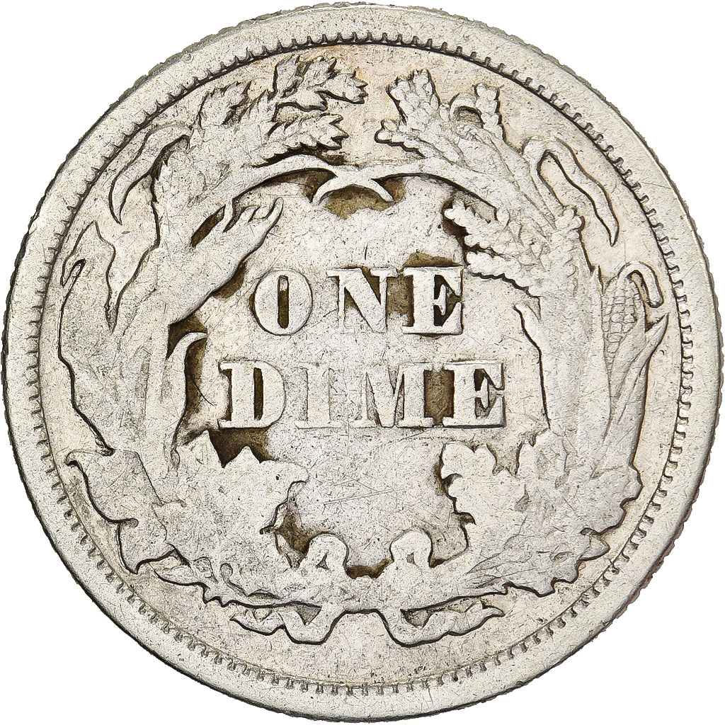 United States, Dime, Seated Liberty Dime, 1874, Philadelphia, Silver, VF(30-35)