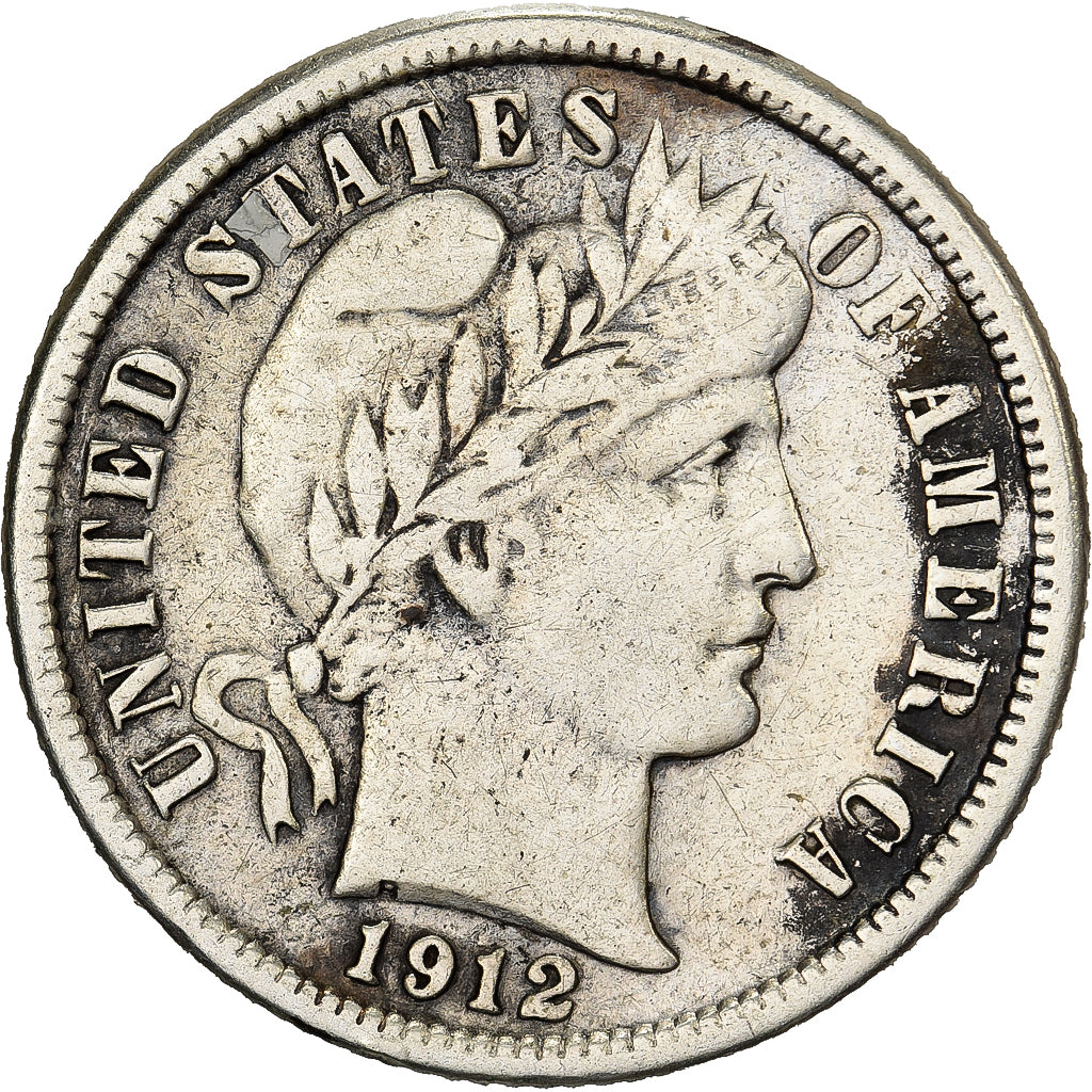 Verenigde Staten, Dime, Barber Dime, 1912, Philadelphia, Zilver, FR+, KM:113