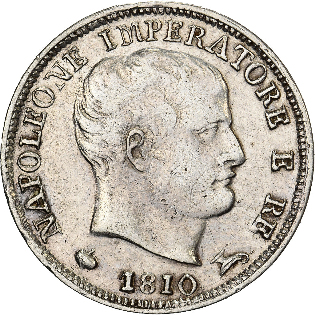 KINGDOM OF NAPOLEON, Napoléon I, 5 Soldi, 1810, Milan, Argent, TTB+, KM:5.1