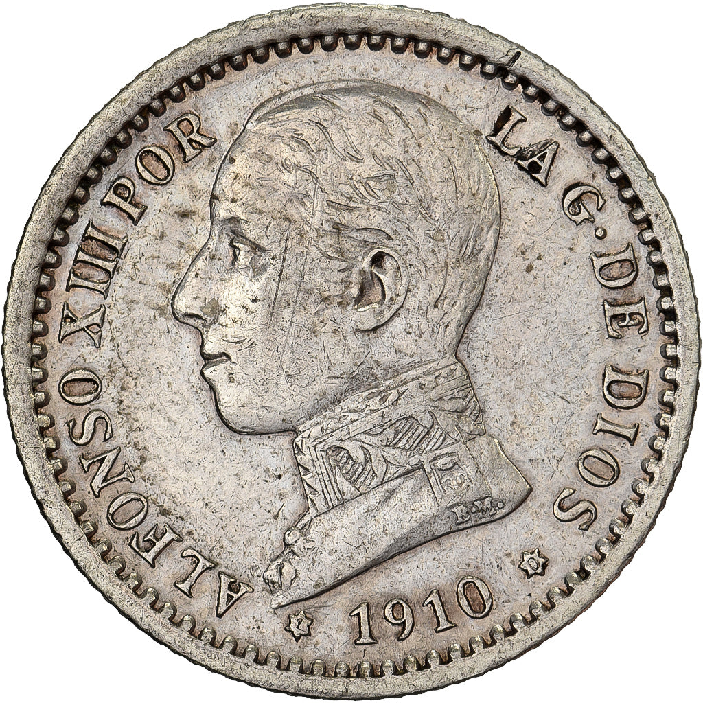 Spain, Alfonso XIII, 50 Centimos, 1910, Madrid, Silver, EF(40-45), KM:730