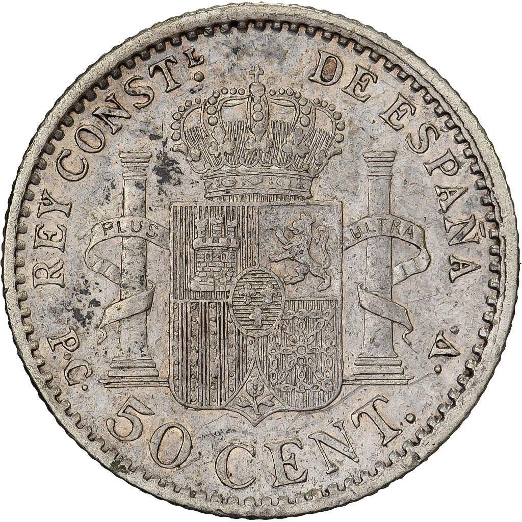 Spain, Alfonso XIII, 50 Centimos, 1910, Madrid, Silver, EF(40-45), KM:730