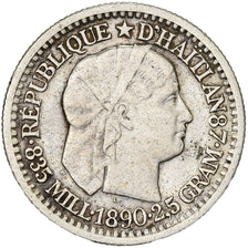 Haiti, 10 Centimes, 1890, Paris, Silver, VF(30-35), KM:44
