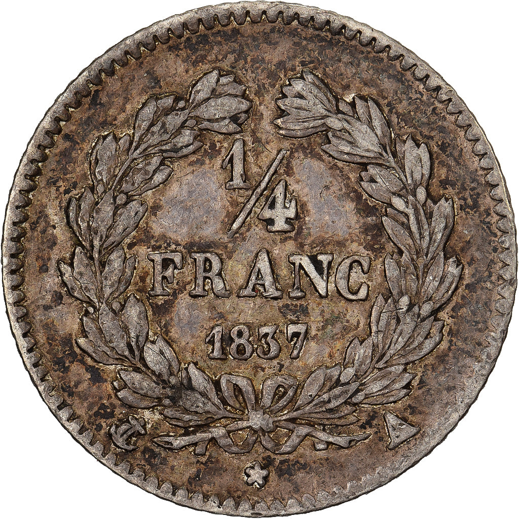 France, 1/4 Franc, Louis-Philippe, 1837, Paris, Argent, TTB, KM:740.1