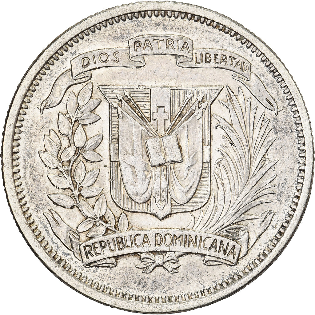 Dominican Republic, 25 Centavos, 1937, Silver, EF(40-45), KM:20
