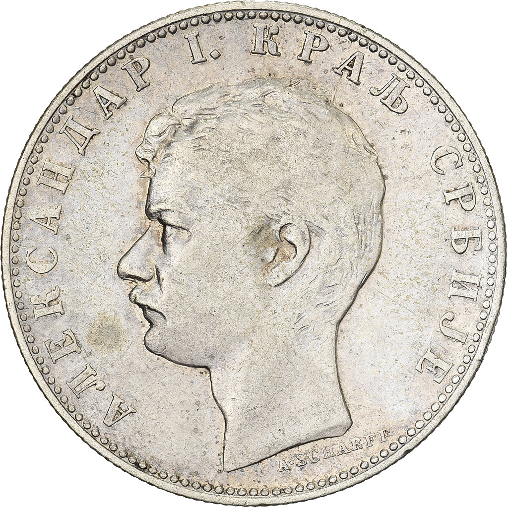 Serbia, Alexander I, Dinar, 1897, Silver, EF(40-45), KM:21