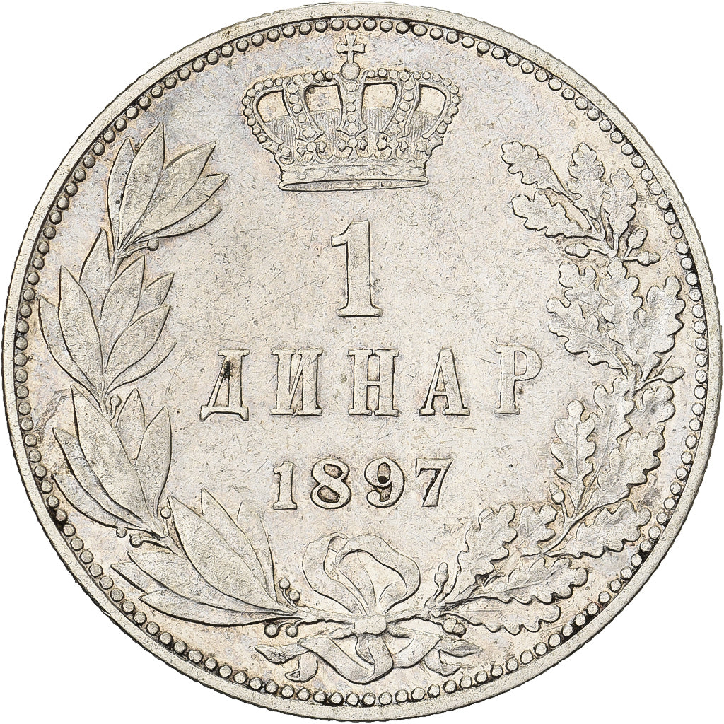 Serbia, Alexander I, Dinar, 1897, Silver, EF(40-45), KM:21