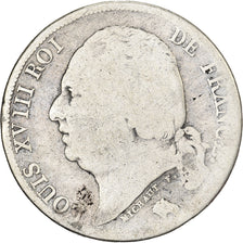 França, Louis XVIII, Franc, Louis XVIII, 1822, Paris, Prata, F(12-15), KM:709.1