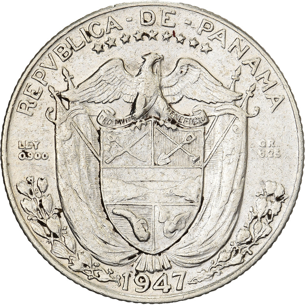 Panama, 1/4 Balboa, 1947, Silver, VF(30-35), KM:11.1