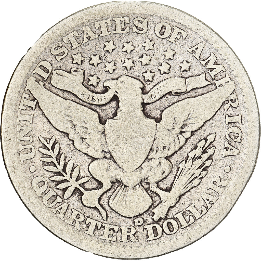 Verenigde Staten, Quarter, Barber Quarter, 1908, Denver, Zilver, FR, KM:114