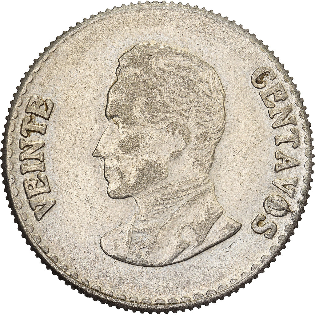 Colombie, 20 Centavos, 1953, Argent, TB+, KM:213
