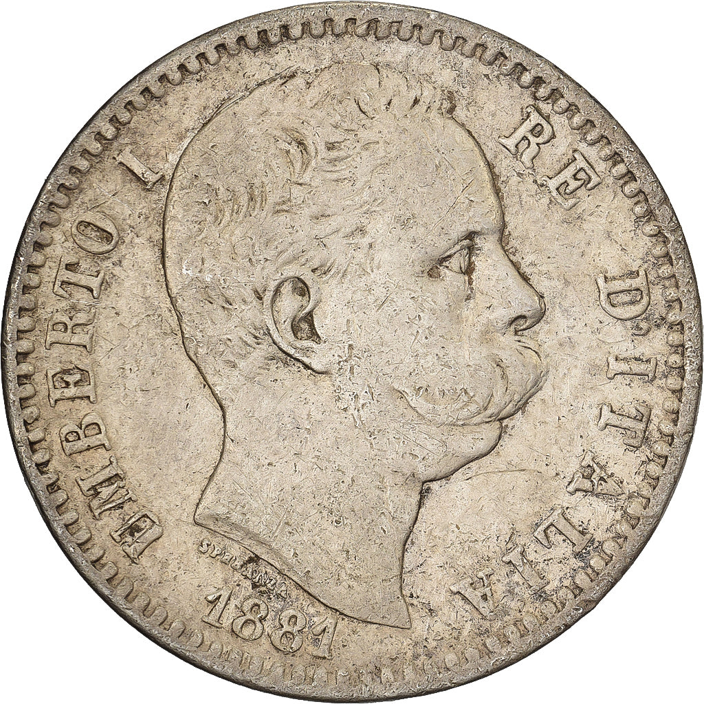 Italy, Umberto I, 2 Lire, 1881, Rome, Silver, VF(30-35), KM:23