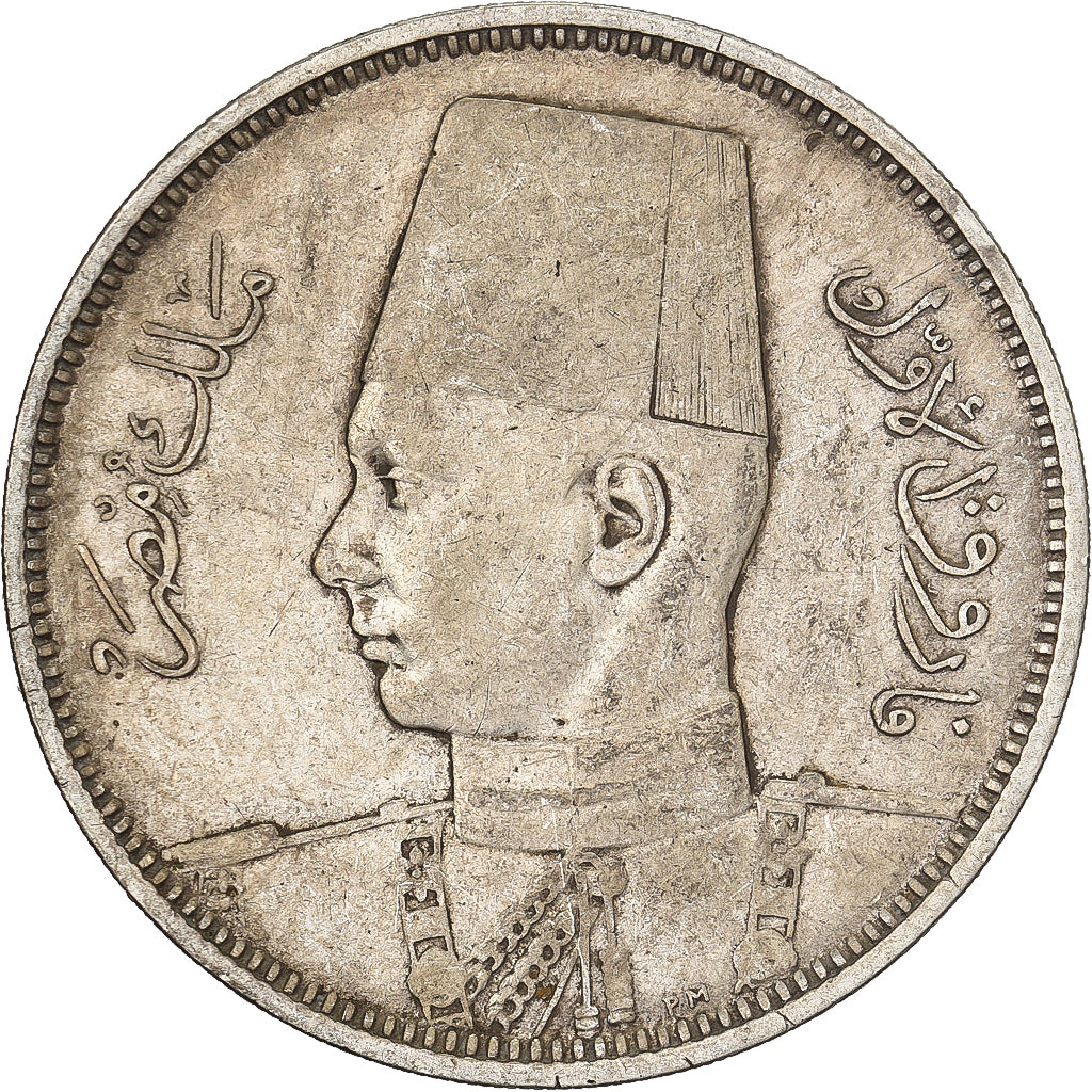 Egypt, Hussein Kamil, 5 Piastres, 1939 / AH 1358, British Royal Mint, Silver