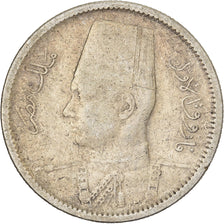 Egypt, Farouk, 2 Piastres, 1937/AH1356, British Royal Mint, Silver, VF(30-35)