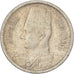 Egito, Farouk, 2 Piastres, 1937/AH1356, British Royal Mint, Prata, VF(30-35)