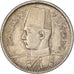 Egitto, Farouk, 2 Piastres, 1937, British Royal Mint, Argento, BB, KM:365