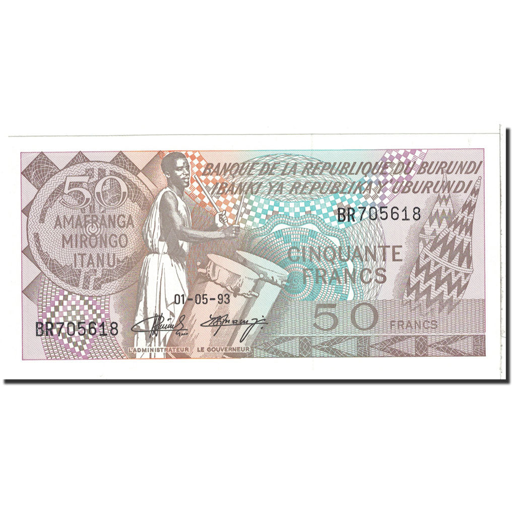 Banknote, Burundi, 50 Francs, 1993, 1993-05-01, KM:28c, UNC(65-70)
