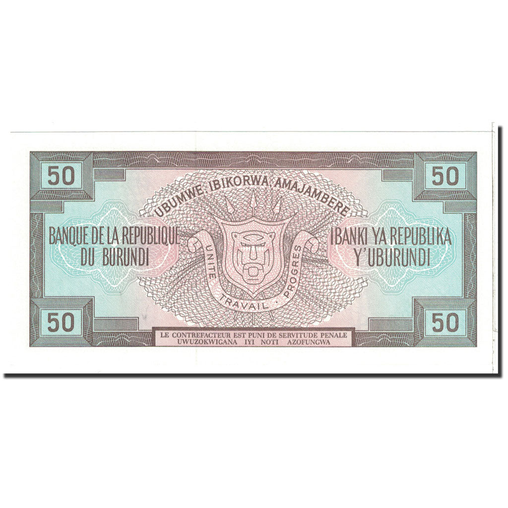 Banknote, Burundi, 50 Francs, 1993, 1993-05-01, KM:28c, UNC(65-70)