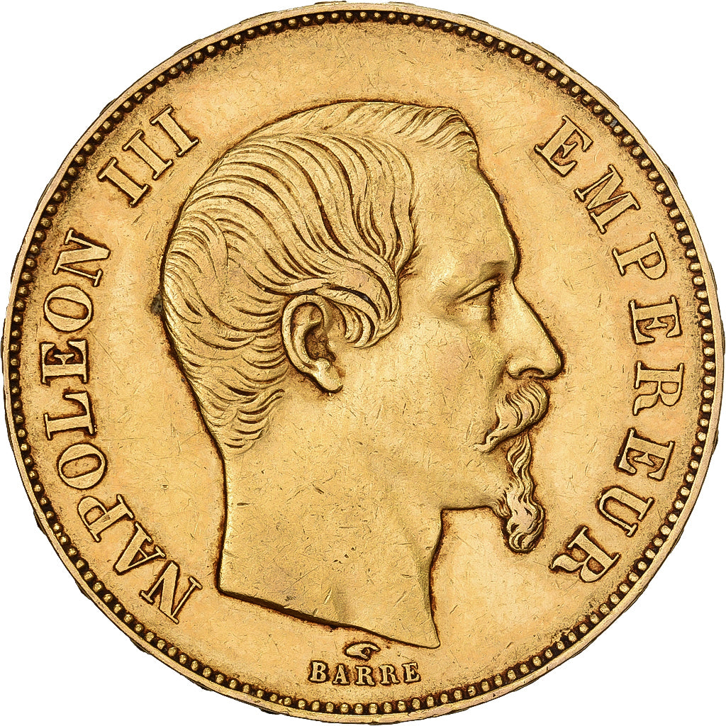 Francia, 50 Francs, Napoléon III, 1855, Paris, Oro, MBC, KM:787.2