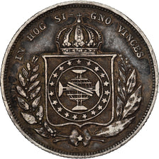 Brazilië, Pedro II, 200 Reis, 1867, Rio de Janeiro, Zilver, ZF, KM:469