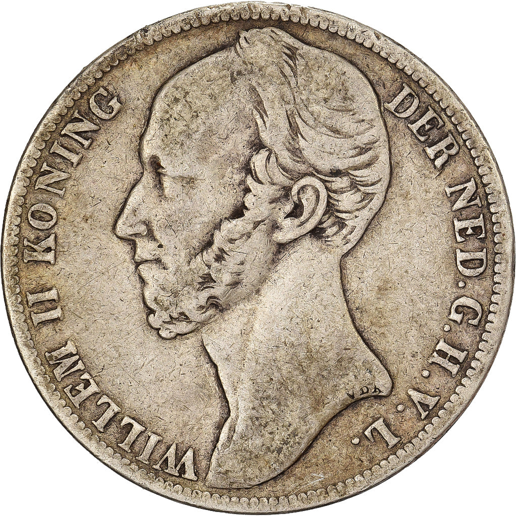 Paesi Bassi, William II, Gulden, 1847, Utrecht, Argento, MB+, KM:66