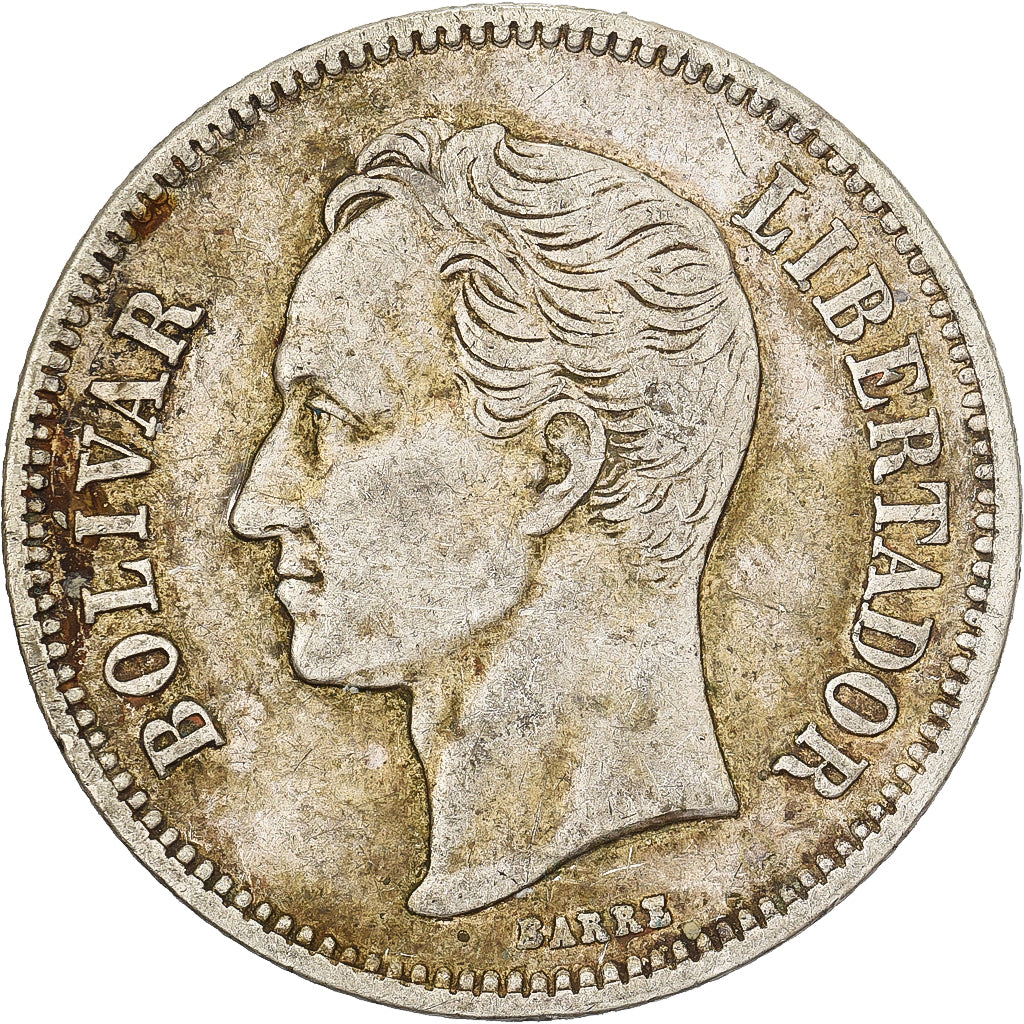Venezuela, Gram 10, 2 Bolivares, 1936, Silver, EF(40-45), KM:23