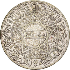 Marocco, Mohammed V, 20 Francs, AH 1352/1933, Paris, Argento, MB+, KM:39