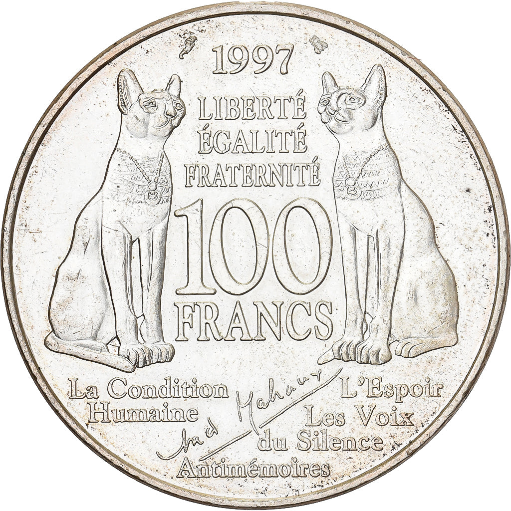 Francia, 100 Francs, André Malraux, 1997, Paris, Plata, MBC+, KM:1188