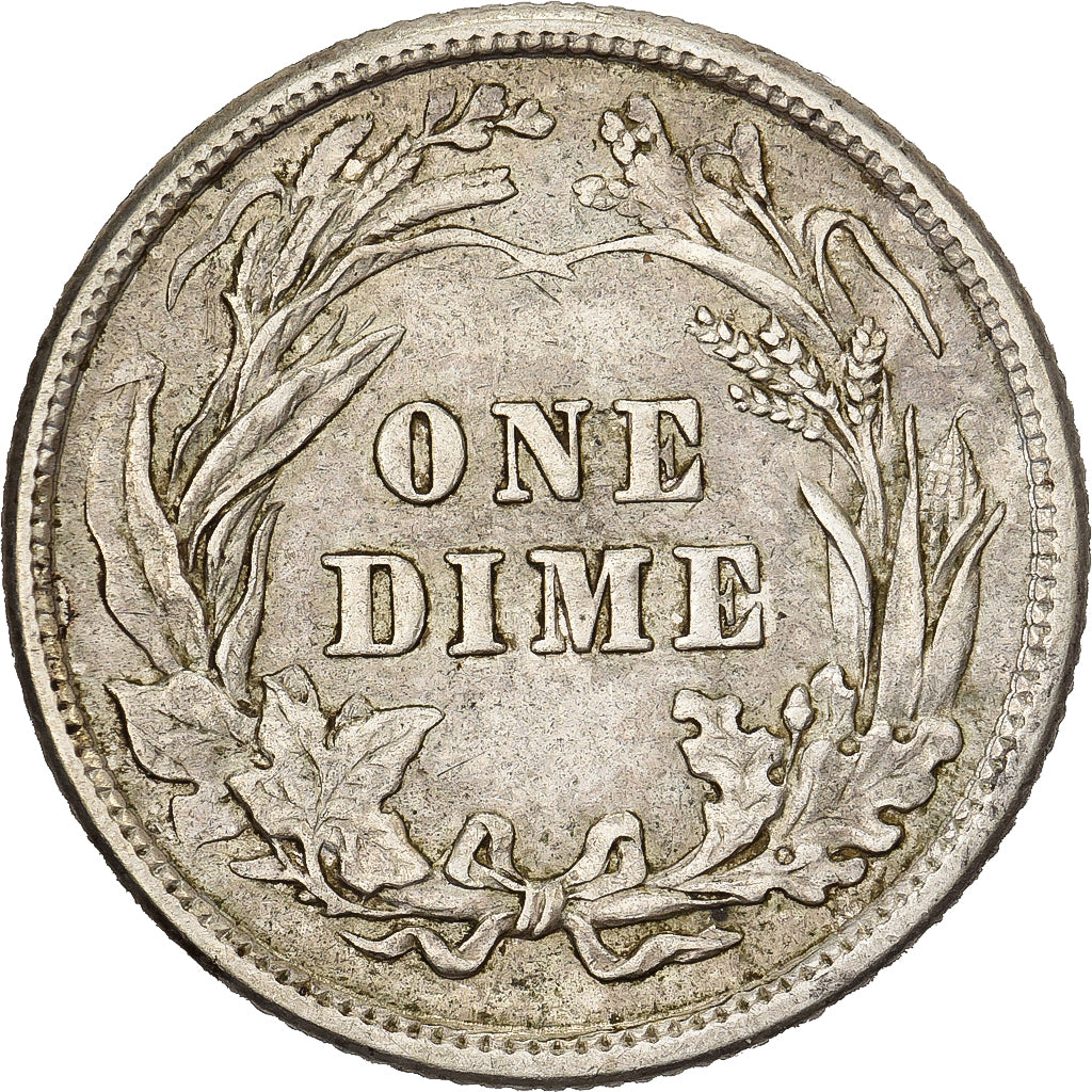 États-Unis, Dime, Barber Dime, 1910, Philadelphie, Argent, TTB, KM:113