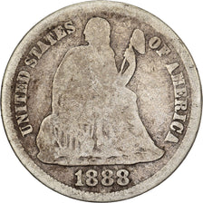 Stati Uniti, Dime, Seated Liberty Dime, 1888, San Francisco, Argento, MB, KM:A92
