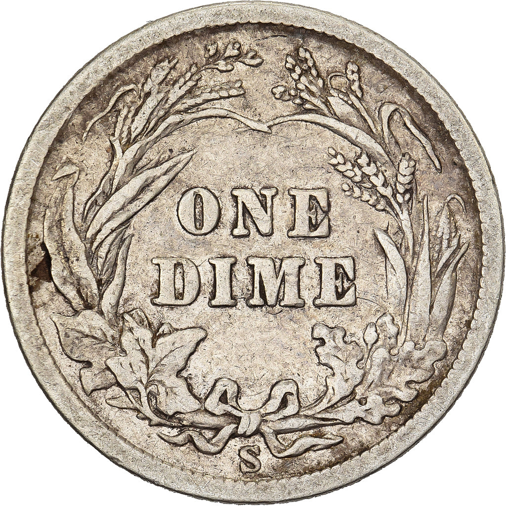 États-Unis, Dime, Barber Dime, 1905, San Francisco, Argent, TB+, KM:113