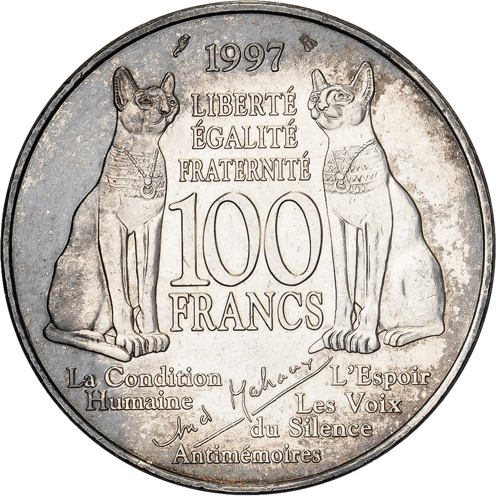 Frankreich, 100 Francs, André Malraux, 1997, Paris, Silber, VZ, KM:1188