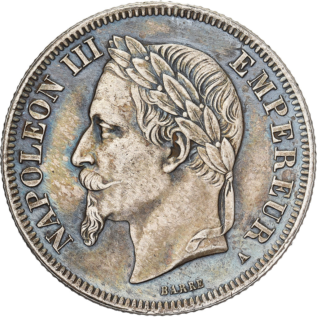 Francia, Napoleon III, 2 Francs, Napoléon III, 1867, Paris, Plata, EBC