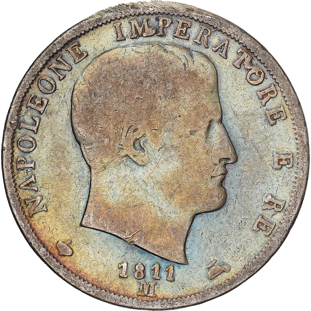 Italiaanse staten, KINGDOM OF NAPOLEON, Napoleon I, 2 Lire, 1811, Milan, Zilver