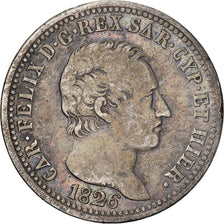 États italiens, SARDINIA, Carlo Felice, Lira, 1826, Turin, Argent, TB+