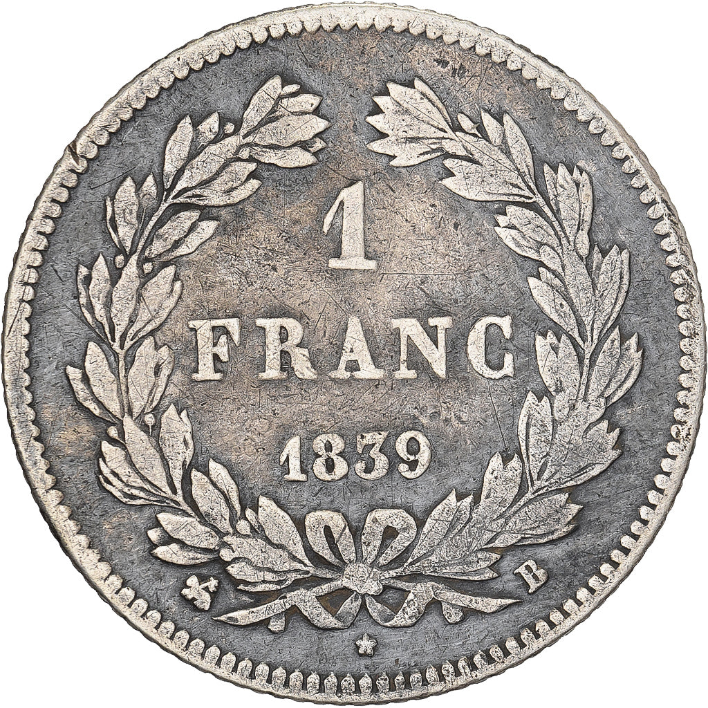 France, Franc, Louis-Philippe, 1839, Rouen, Silver, VF(30-35), KM:748.2