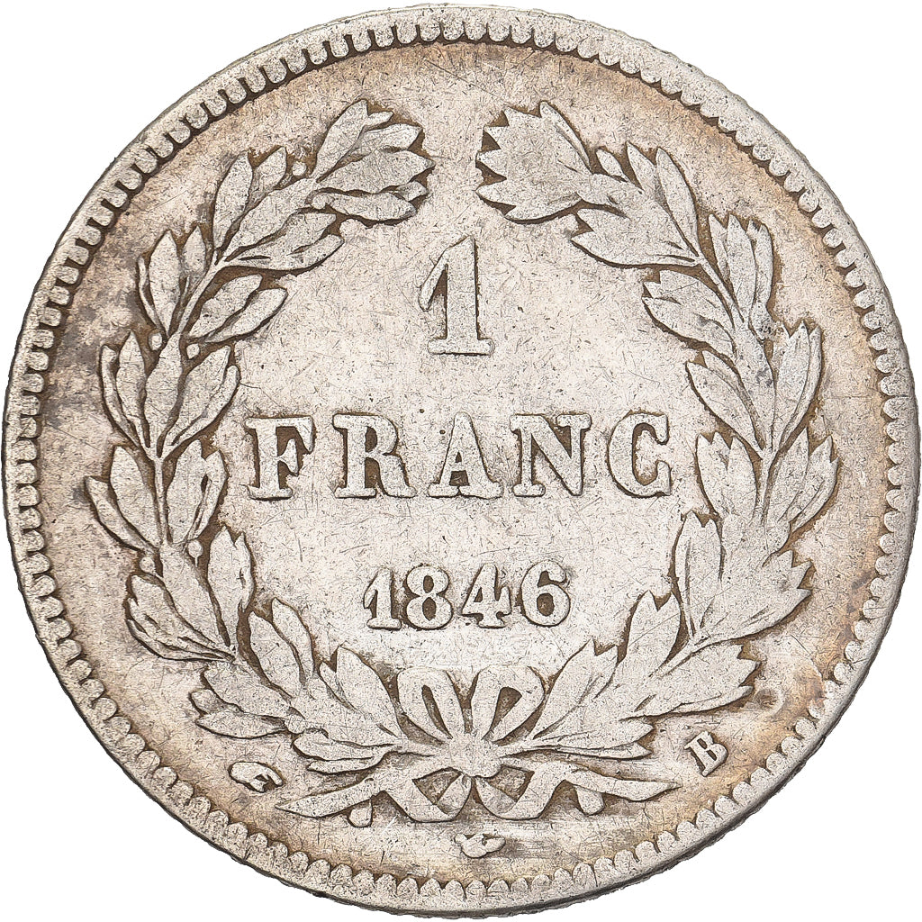 Francia, Franc, Louis-Philippe, 1846, Rouen, Argento, MB+, KM:748.2