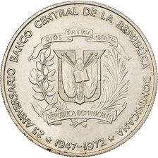 Dominican Republic, Peso, 1972, Silver, AU(55-58), KM:34