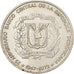 República Dominicana, Peso, 1972, Prata, AU(55-58), KM:34