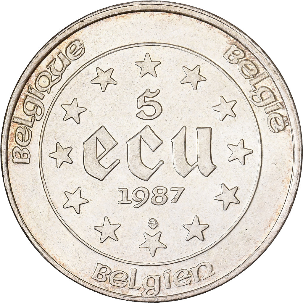 Belgien, 5 Ecu, 1987, Brussels, Silber, VZ, KM:166