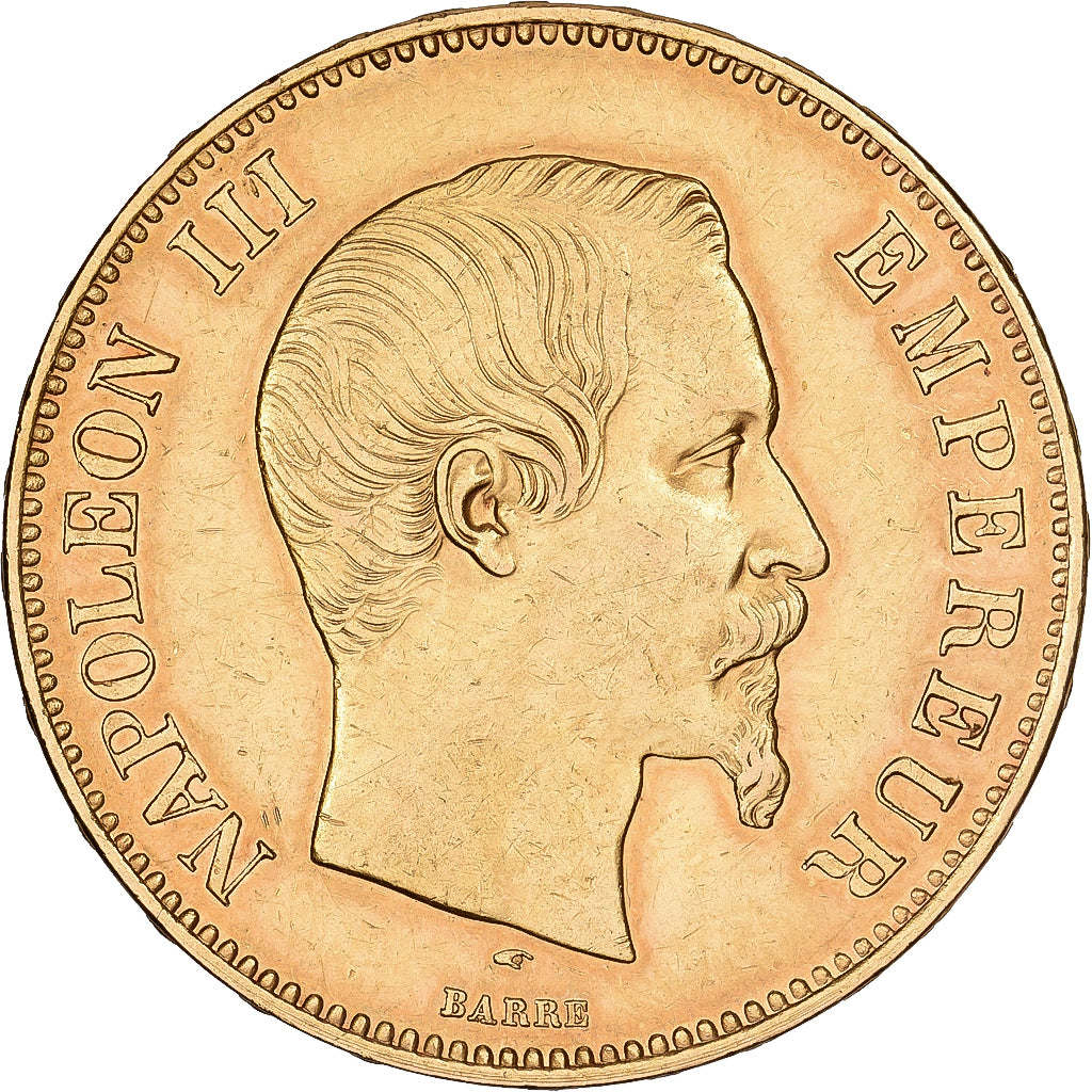 Francia, Napoleon III, 100 Francs, Napoléon III, 1855, Paris, Oro, BB+
