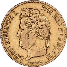 France, 40 Francs, Louis-Philippe, 1834, Paris, Gold, EF(40-45), KM:747.1