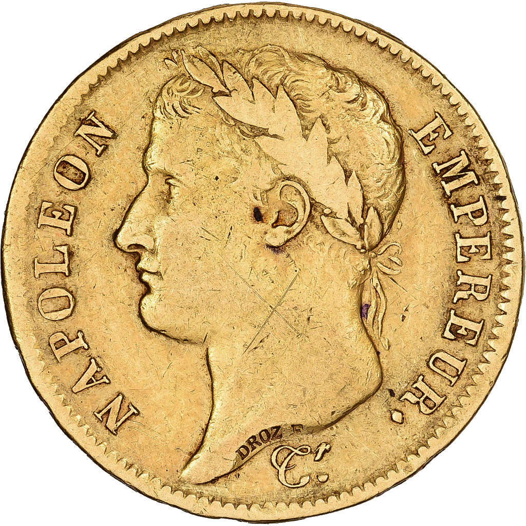 Frankreich, 40 Francs, Napoléon I, 1810, Lille, Gold, S+, KM:696.6