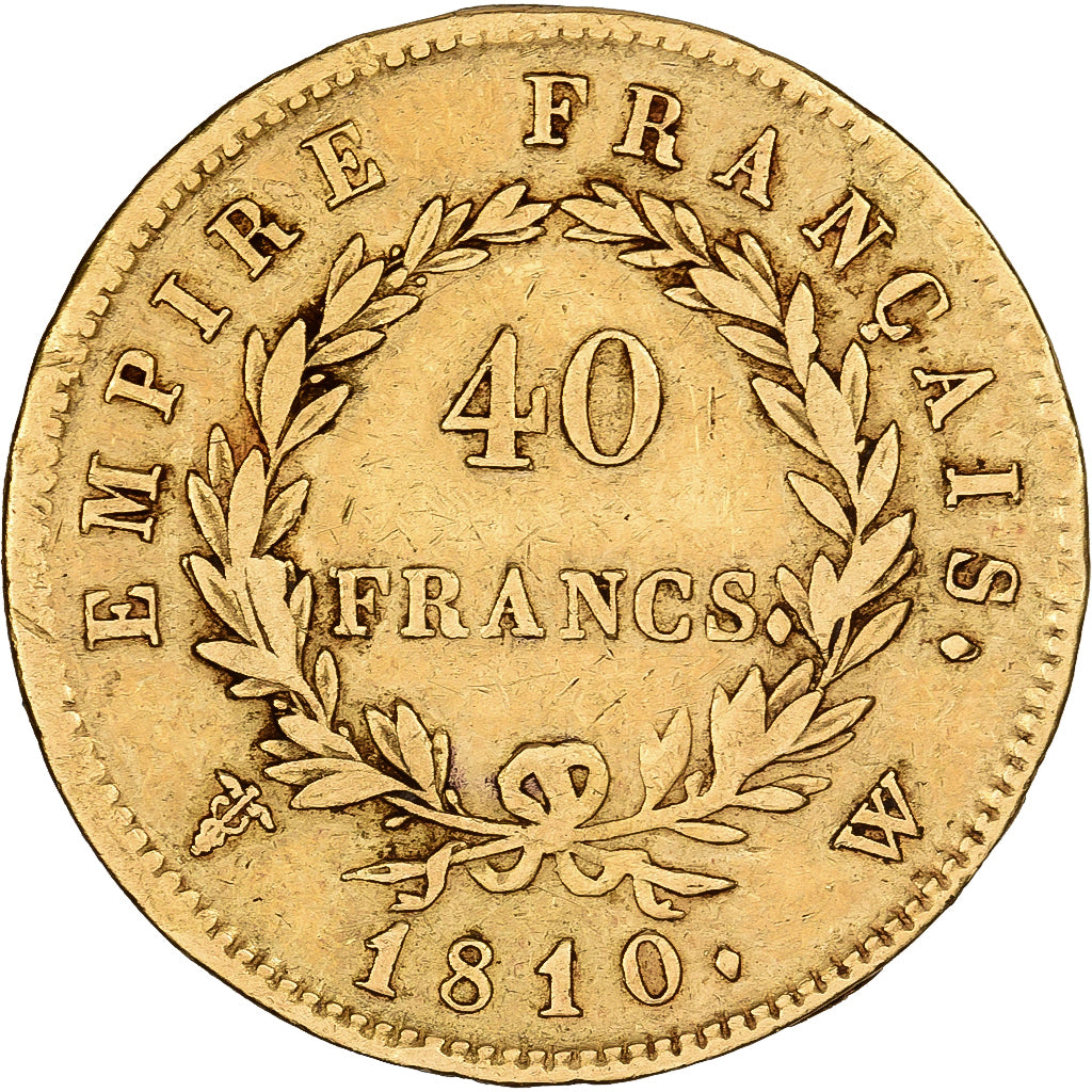 Frankreich, 40 Francs, Napoléon I, 1810, Lille, Gold, S+, KM:696.6