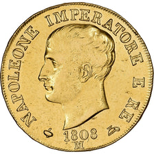 Royaume d'Italie, KINGDOM OF NAPOLEON, Napoléon I, 40 Lire, 1808, Milan, Or