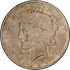 United States, Dollar, Peace Dollar, 1924, Philadelphia, Silver, EF(40-45)